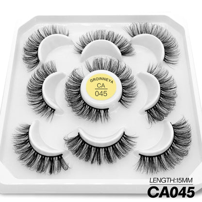 GROINNEYA 10 pairs Cat Eye Lashes Fluffy Faux Mink Lashes