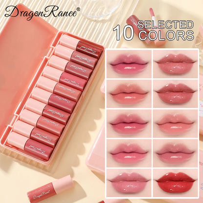 Set of 10 Shimmering Lip Glosses Easy to Apply Lip Glaze